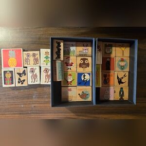 Hampton Art Wood Rubber Stamps Bundle of 27